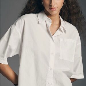 NWT Anthropologie - Citizens of Humanity Ivory Crop Cape Top